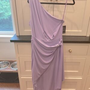 Lavender one shoulder dress
